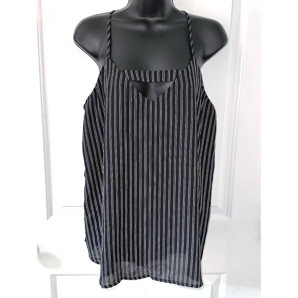 Maurice’s black & white striped tank top - Picture 1 of 4